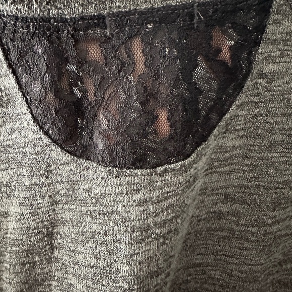 Victoria’s Secret heathered gray lightweight sweatshirt w lace inset Small - Picture 12 of 12